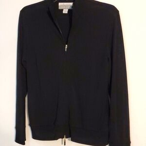 Reg $65 Casual Corner collectibles black zipper top